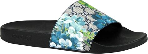 gucci flower shoes free shipping|gucci slides with blue flowers.